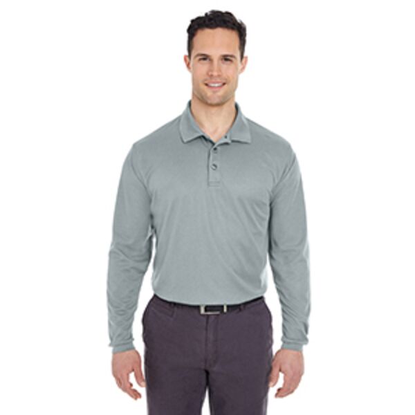 Adult Cool & Dry Long-Sleeve Mesh Piqué Polo Thumbnail