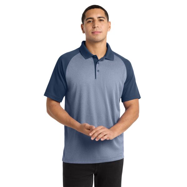 PosiCharge ® RacerMesh ® Raglan Heather Block Polo Thumbnail